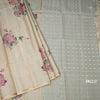 Raw Silk Pista Green Floral Printed Saree And Ribbon Border