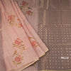 Raw Silk Peach Floral Printed Saree