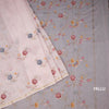 Linen Baby Pink Floral Thread Work Saree