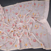 Linen Baby Pink Floral Thread Work Saree