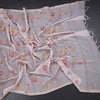 Linen Lavender Floral Thread Work Saree