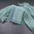 Linen Peacock Blue Floral Thread Work Saree