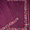 Raw Silk Magenta Purple Zari Stripes Saree And Thread Border 02