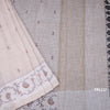 Linen Cream Floral Printed Saree 02