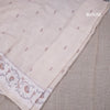 Linen Cream Floral Printed Saree 02
