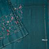 Raw Silk Peacock Green Floral Thread Work Saree