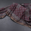 Raw Silk Maroon Printed Saree 02