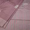 Semi Raw Silk Onion Pink Elephant Printed Saree And Stripes Border 02