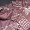 Semi Raw Silk Onion Pink Elephant Printed Saree And Stripes Border 02