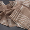 Semi Raw Silk Golden Brown Elephant Printed Saree And Stripes Border