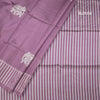 Semi Raw Silk Dark Onion Pink Elephant Printed Saree And Stripes Border