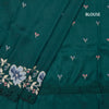 Raw Silk Peacock Green Saree With Thread Buttas And Cut Work Border