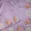 Raw Silk Lavender Saree With Thread Buttas And Cut Work Border