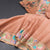 Raw Silk Peach Zari Stripes Saree And Thread Border