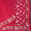 Raw Silk Red Zari Stripes Saree And Thread Border