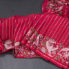 Raw Silk Red Zari Stripes Saree And Thread Border