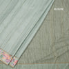 Raw Silk Pista Green Zari Stripes Saree And Thread Border