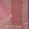Raw Silk Onion Pink Zari Stripes Saree And Thread Border