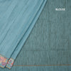 Raw Silk Powder Blue Zari Stripes Saree And Thread Border