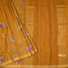 Raw Silk Mustard Yellow Zari Checked With Thread Work Saree