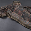 Raw Silk Dark Green Printed Saree