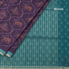 Semi Raw Silk Dark Purple Printed Saree 02