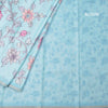 Semi Raw Silk Sky Blue Printed Saree With Floral Creeper Design