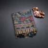 Semi Linen Teal Blue Printed Saree