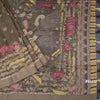 Semi Linen Olive Green Printed Saree 03