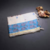 Semi Raw Silk Cream Printed Saree 13