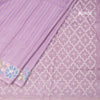 Raw Silk Lavender Zari Stripes Saree And Thread Border