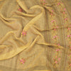 Linen Gold Floral Thread Work Saree