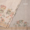 Linen Cream Saree With Floral Painted Sequence Work