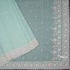 Kota Powder Blue Floral Thread Work Saree
