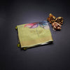 Linen Lime Green Saree With Floral Painted Sequence Work