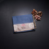 Raw Silk Cobalt Blue Zari Checked Saree And Cut Work Border