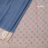 Raw Silk Cobalt Blue Zari Checked Saree And Cut Work Border