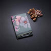 Semi Linen Sage Green Floral Printed Saree
