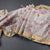 Raw Silk Cream Zari Checked With floral Printed Saree And Zari Border