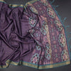Raw Silk Purple Zari Checked Saree And Zari Border