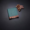 Raw Silk Jade Green Zari Checked Saree And Zari Border