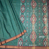 Raw Silk Jade Green Zari Checked Saree And Zari Border