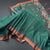 Raw Silk Jade Green Zari Checked Saree And Zari Border
