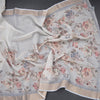 Linen Light Grey Floral Painted With Zari Work Saree