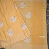 Raw Silk Yellow Thread Work Saree In Bird Design