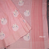 Raw Silk Rose Pink Thread Work Saree In Bird Design