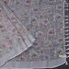 Semi Linen Grey Floral Printed Saree 08