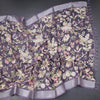 Semi Linen Violet Floral Printed Saree 02