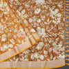 Semi Linen Mustard Yellow Floral Printed Saree