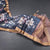 Semi Raw Silk Dark Blue Zari Checks With Floral Printed Saree